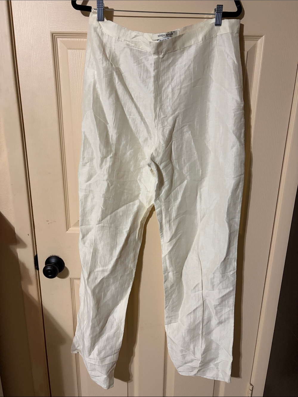 Marina Rinaldi Cream Linen-silk blend pants